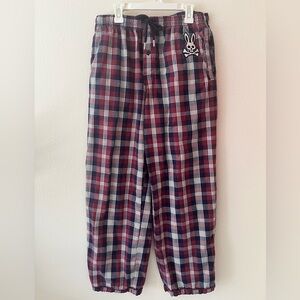Psycho Bunny Plaid Men’s Sleep Pant With Bunny Logo Size M